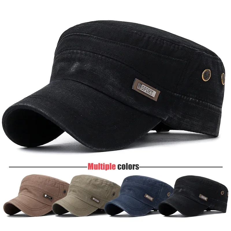 Snapback Hat Flat - Boné plano de cadete militar, roupas