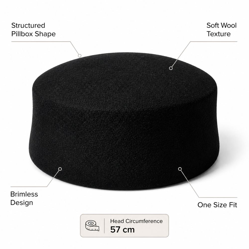 Fedora Hat Wool - Novo Chapéu Pillbox de Lã, Cor