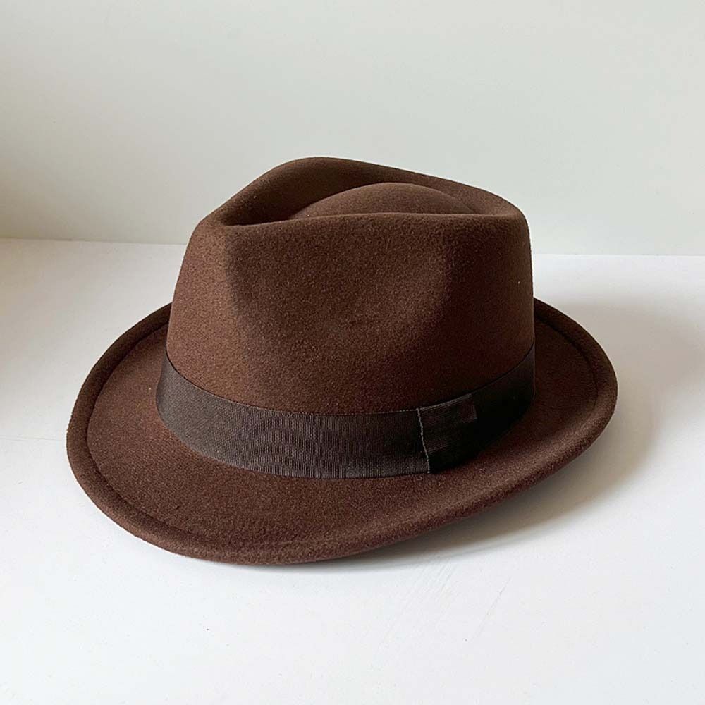 Chapéu Fedora Clássico Jazz, C - Fedora Hat Wool avaliação e preço