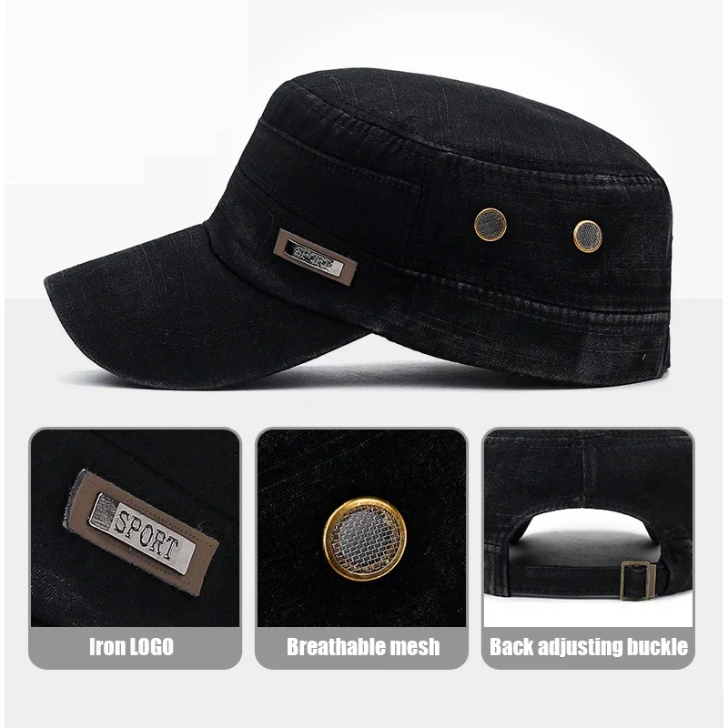 Boné plano de cadete militar,  - Snapback Hat Flat avaliação e preço