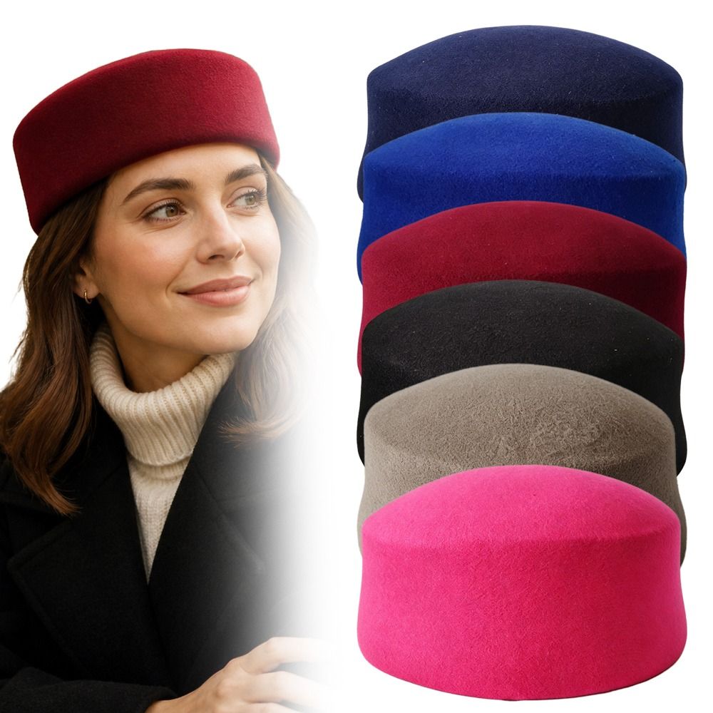 Novo Chapéu Pillbox de Lã, Cor - Fedora Hat Wool avaliação e preço